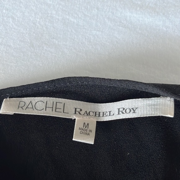 Rachel by Rachel toy black blouse size M shoulder/side tie detail, flowy - Picture 2 of 5